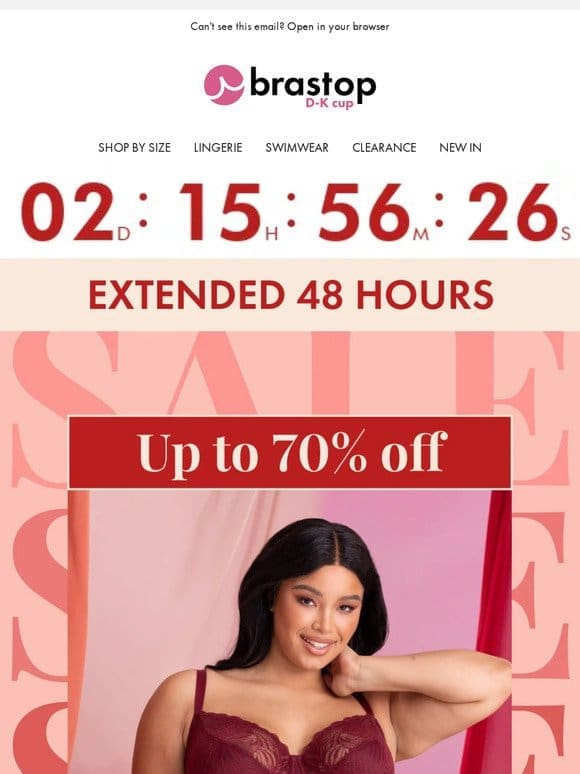 SALE EXTENDED 48HRS – Shop up to 70% off