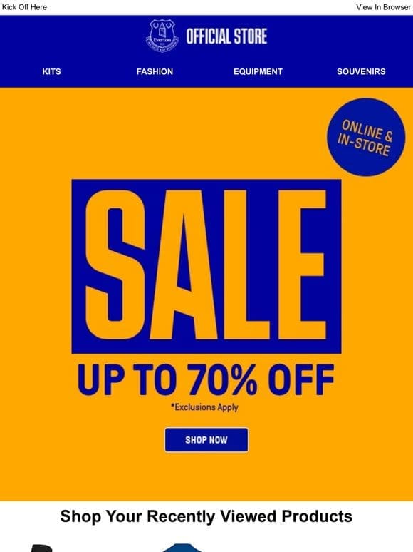 SALE | Up To 70% Off Matchday Savings
