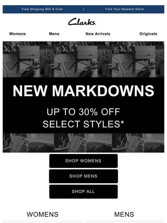 SALE: Up to 30% OFF NEW markdowns