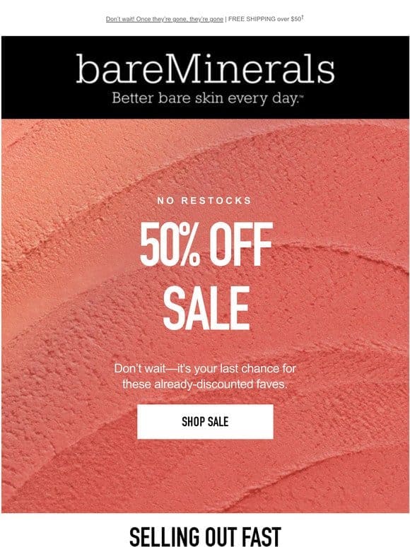 SAVE 50% on Sale – No restocks!