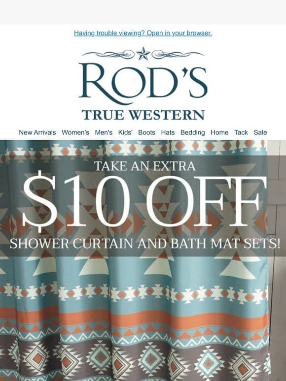 SAVE–Take An Extra $10 Off Shower Curtain & Bath Mat Sets