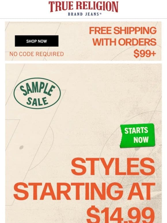 STYLES STARTING AT $14.99