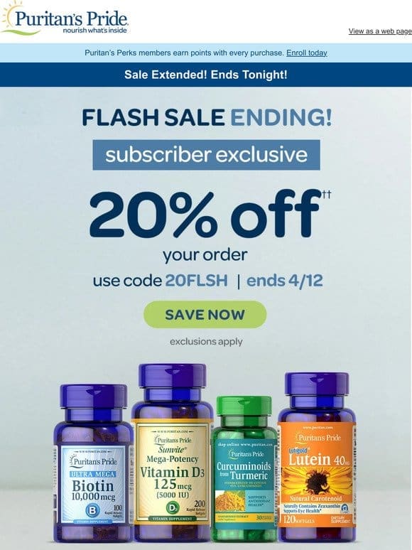 Sale Extended: 20% Off