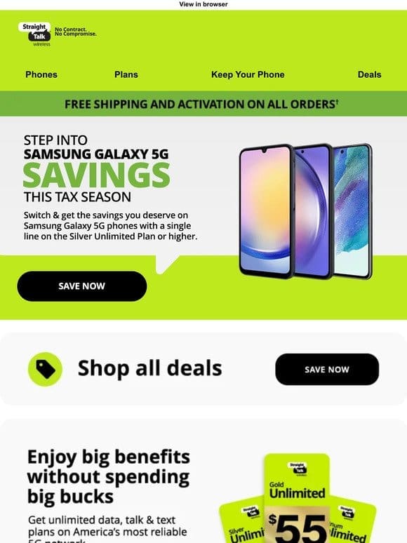 Samsung Galaxy 5G savings + FREE shipping