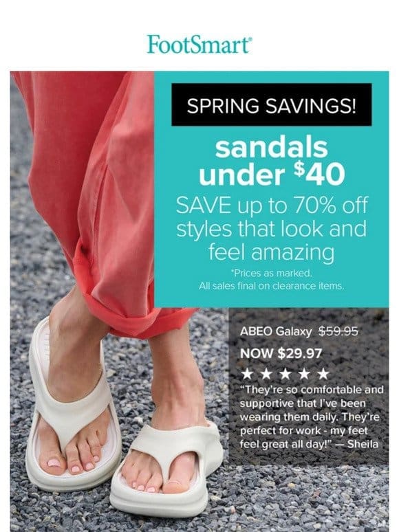 Sandals Under $40   Up to 70% Off