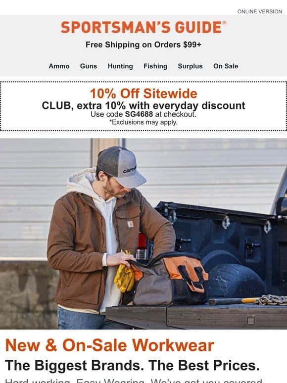 Save 10% Off Your Order | New & On-Sale Work Clothing & Footwear