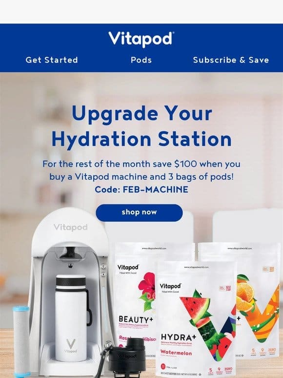 Save $100 when you upgrade your Hydration Station
