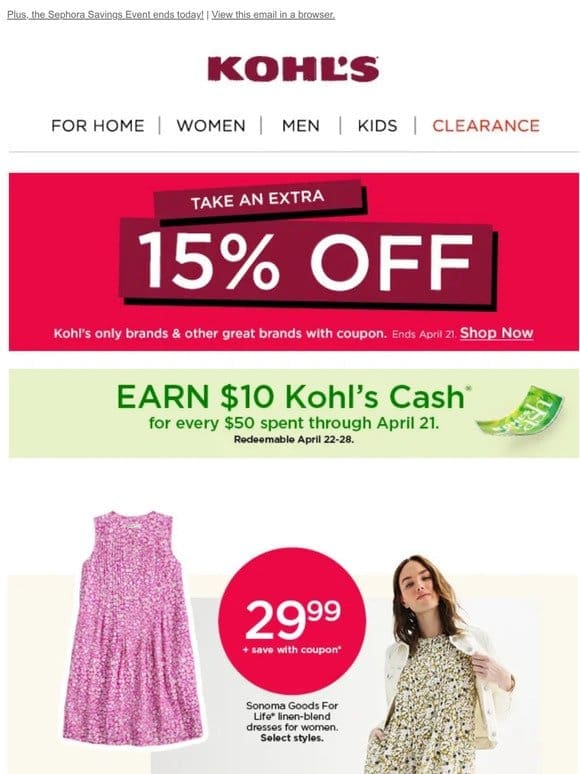 Save 15%! Find spring staples at WOW prices
