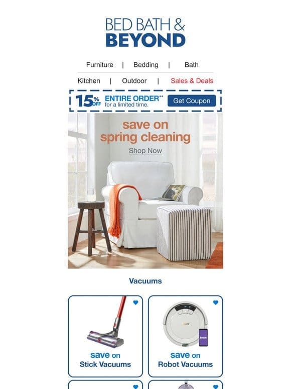 Save 15% off on Spring Cleaning Essentials