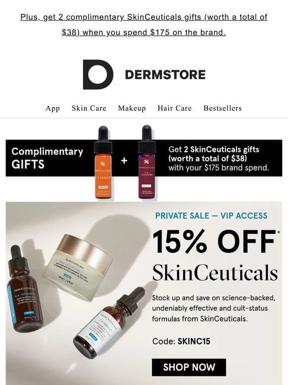 Save 15% on SkinCeuticals — ends soon