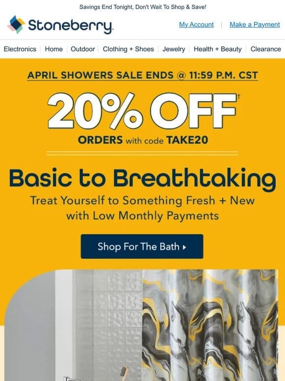 Save 20% On Another Kind Of April Shower ?