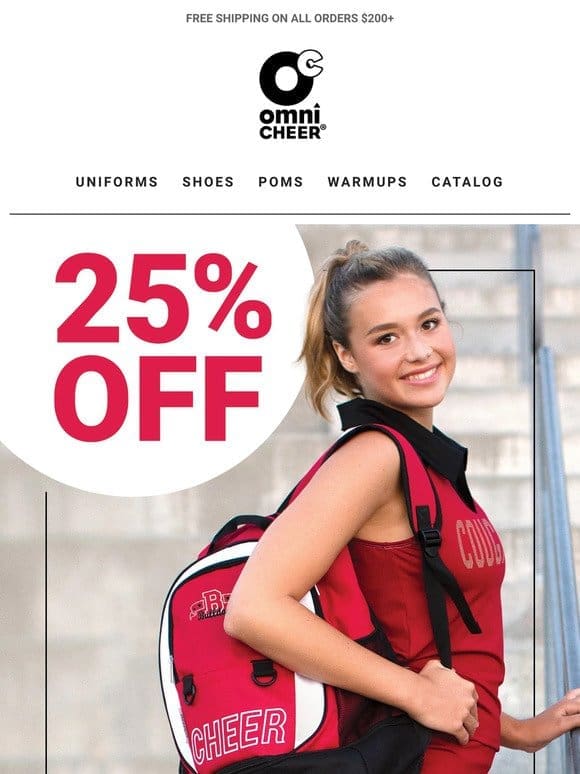 Save 25% on Bags， Backpacks， and Duffles