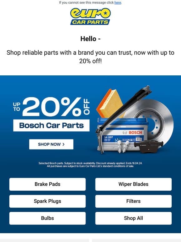 Save Big On Bosch With Up To 20% Off!