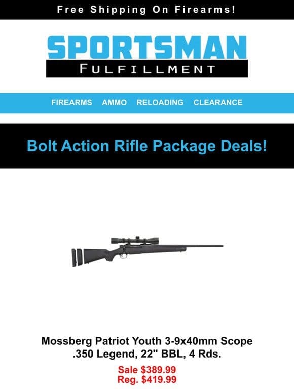 Save On Bolt Action Rifle Packages!