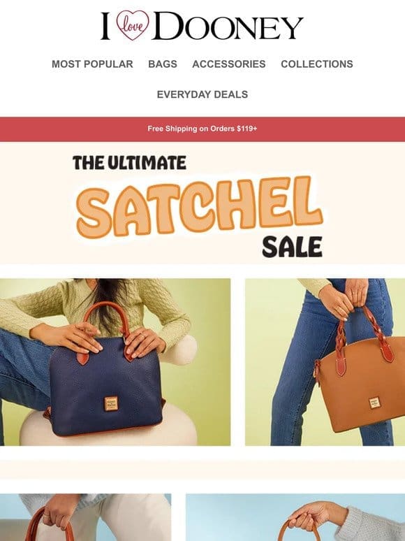 Save Up to 70% Off: Introducing The Ultimate Satchel Sale.