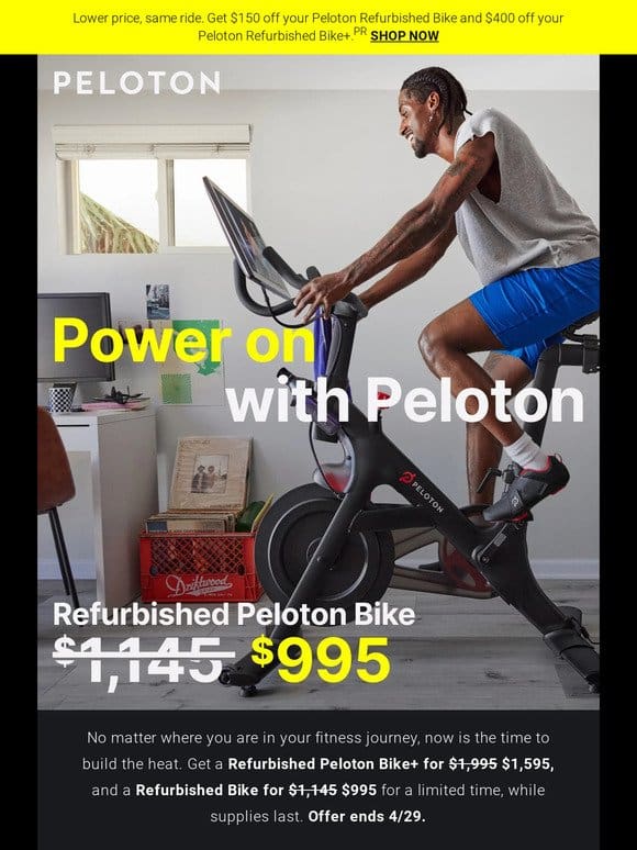 Save on Peloton Certified Refurbished Bikes