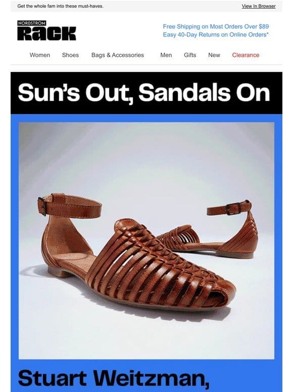 Save on sandals from Stuart Weitzman & more