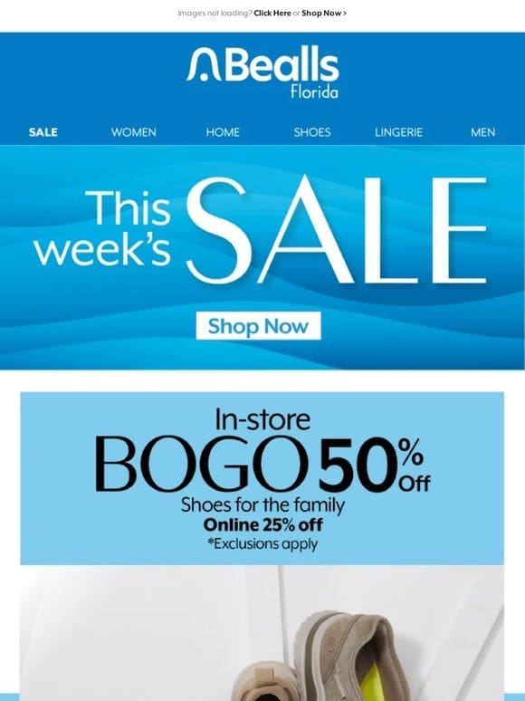 Save on the brands he loves + BOGO shoes for the family!