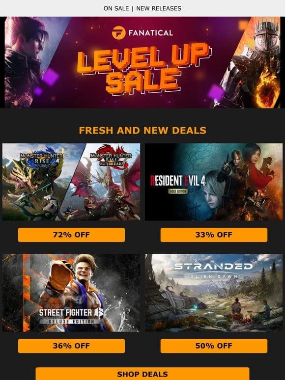Save up 72% on fresh & new deals!