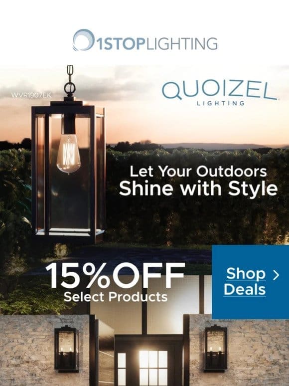 Save up to 15% Off Quoizel Lighting!