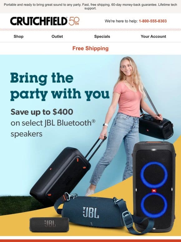 Save up to $400 on select JBL Bluetooth speakers