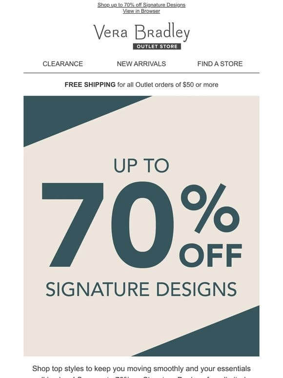 Save up to 70% on the Signature Design Collection!