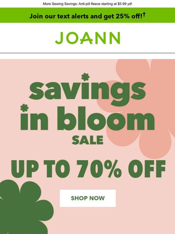 Savings in BLOOM   50% off ALL sewing & quilting cutting tools!