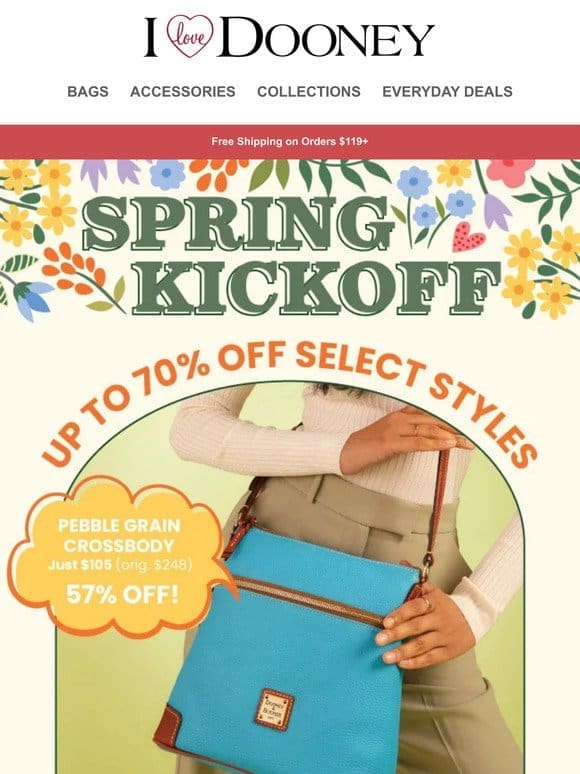 Say Hello to Spring & Save up to 70% Off!