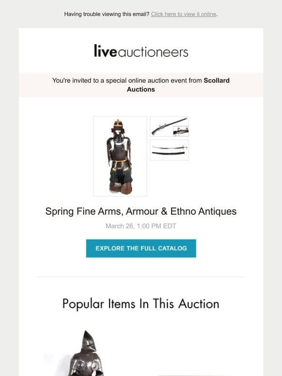 Scollard Auctions | Spring Fine Arms， Armour & Ethno Antiques