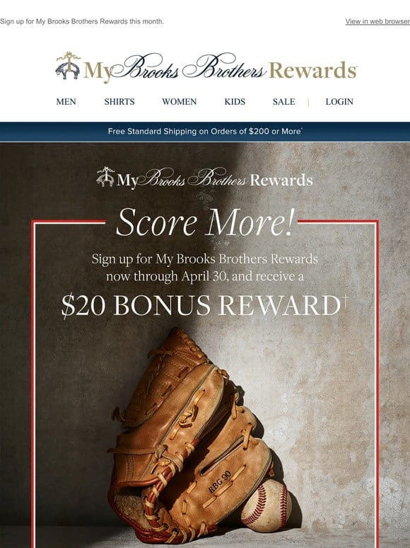 Score MORE—earn a $20 BONUS REWARD today