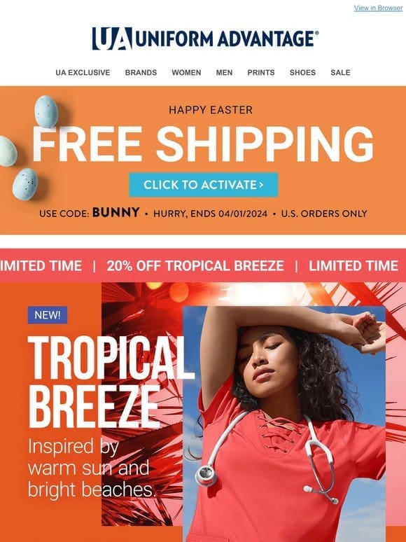 Scrub Lover， bunny hop to FREE shipping! Happy Easter!