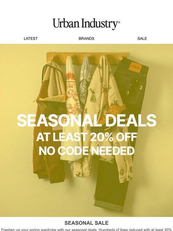 Seasonal Deals : At Least 20% Off Selected Lines