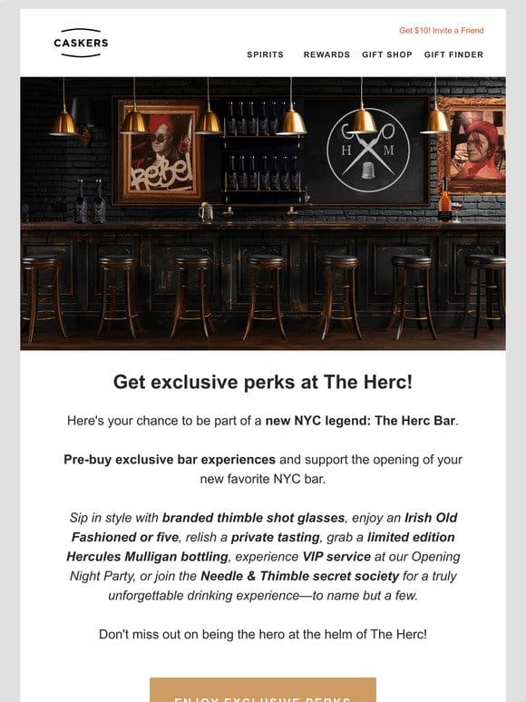 Secure exclusive perks at The Herc Bar NYC!
