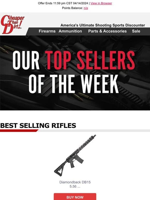 See Our Top Selling Firearms and Ammo