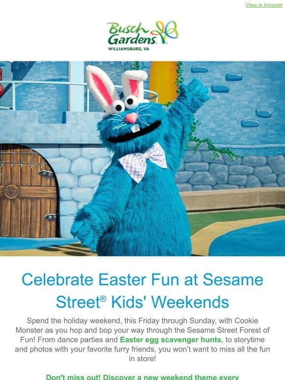 Sesame Street Kids’ Weekends Starts Friday!