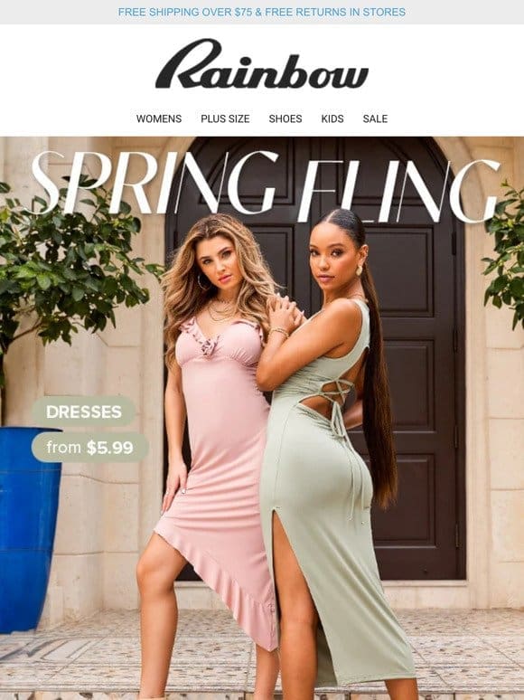 Sexy， Flirty， Thriving! Spring   Dresses From $5.99