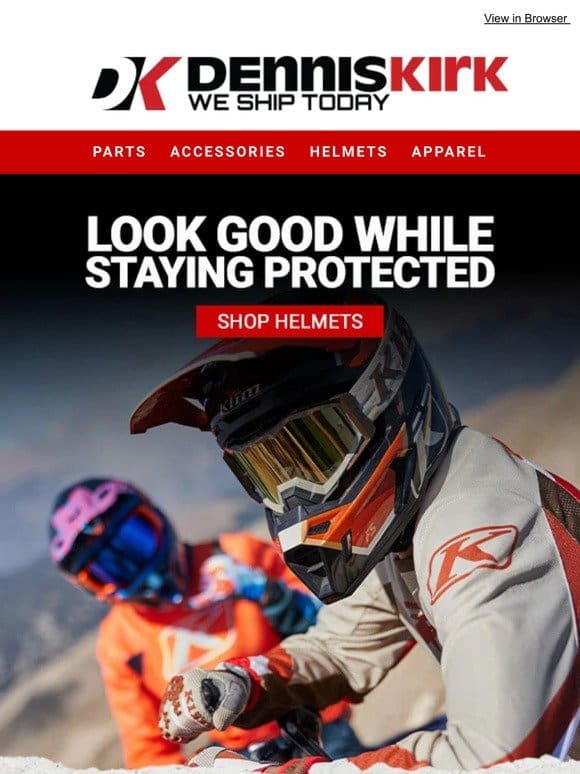 Shop Denniskirk.com for the best ATV Helmet options TODAY!