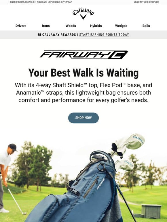Shop Fairway C Golf Bags | Carry Comfort and Innovation