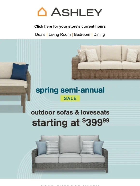 Shop Now to Find Your Outdoor Sofa from $399.99!