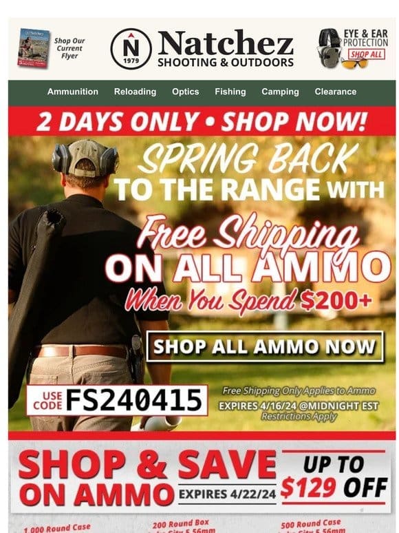 Shop & Save on Ammo – Up to $129 OFF