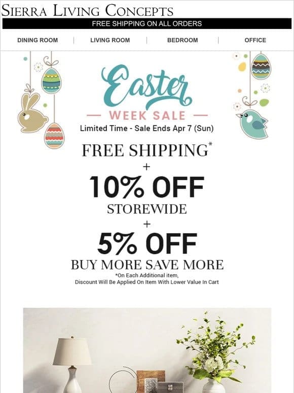 Shop Sideboards with Extra 10% Discount : Easter Week Sale