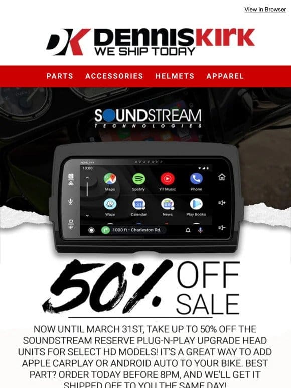 Shop Soundstream TODAY for a rocking sound system for your Harley!