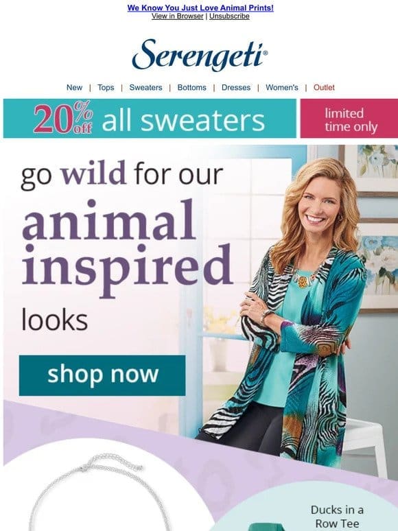 Show Your Wild Side ~ Animal-Themed Tops， Jewelry & More ~ You’ll LOVE Them!