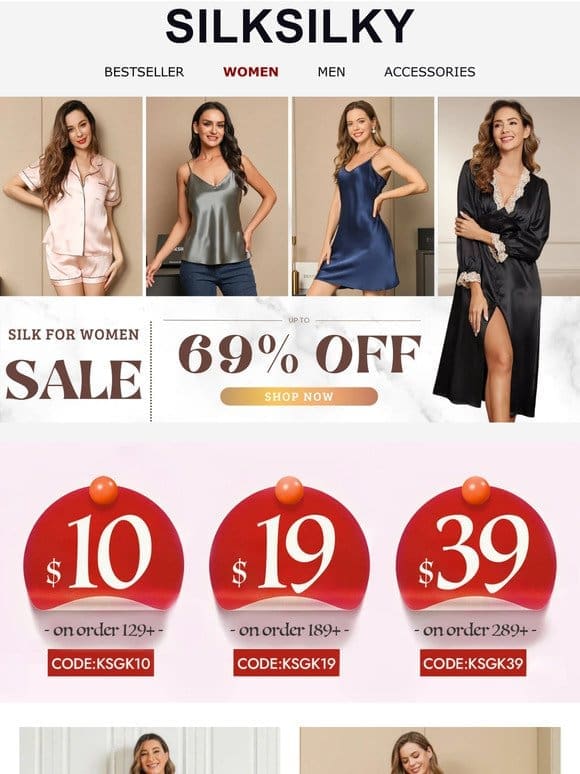 Silk For Women: Up to 69% off. TODAY ONLY!
