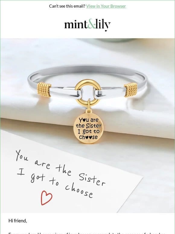 Sister by Choice? Show It with Unique Jewelry