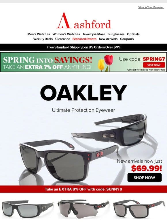 Snag Your Oakley Shades! All Styles Now Only $69.99!
