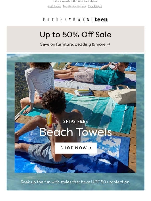 Soak up the fun with UPF 50+ beach towels