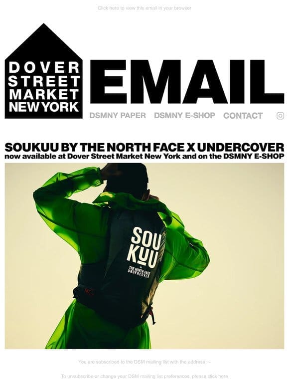 Soukuu by The North Face x Undercover now available at Dover Street Market New York and on the DSMNY E-SHOP