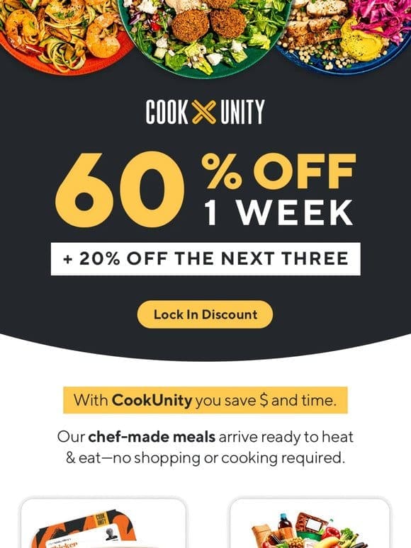 Special discount! Fill your   with chef-made meals!