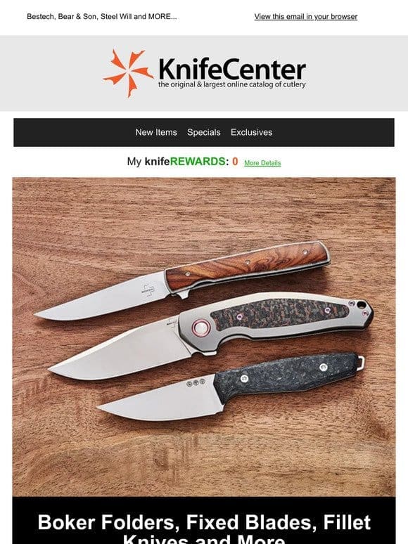 Specials & Warehouse Finds: Boker Clearance， WE， BRS